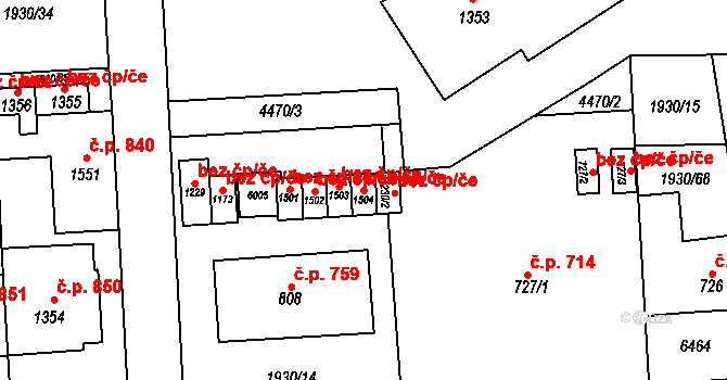 Hrušovany nad Jevišovkou 43638821 na parcele st. 1504 v KÚ Hrušovany nad Jevišovkou, Katastrální mapa