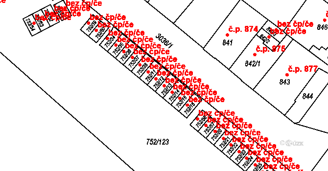 Opava 43809821 na parcele st. 752/13 v KÚ Opava-Předměstí, Katastrální mapa