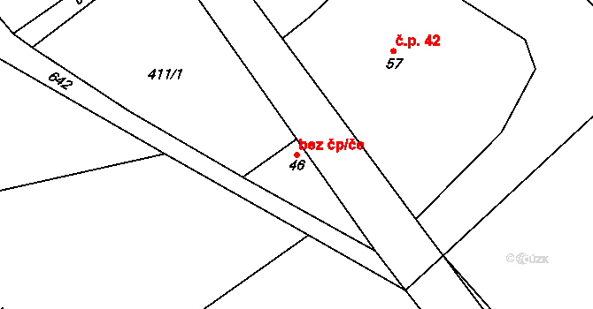 Skuhrov nad Bělou 44257821 na parcele st. 46 v KÚ Brocná, Katastrální mapa