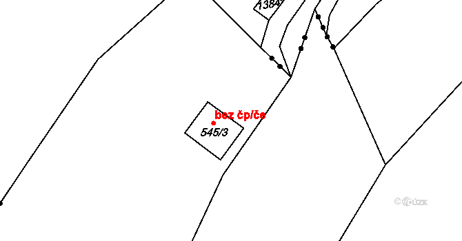Meclov 45244821 na parcele st. 545/3 v KÚ Mračnice, Katastrální mapa
