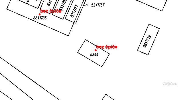 Česká Lípa 45910821 na parcele st. 5344 v KÚ Česká Lípa, Katastrální mapa