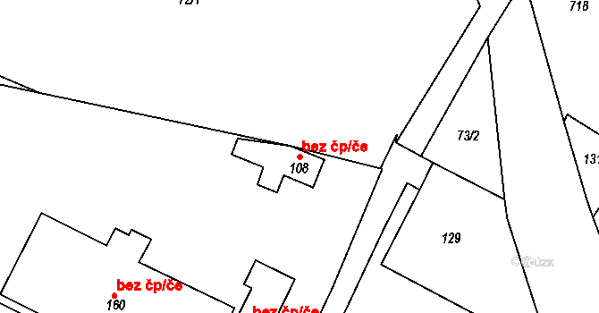 Trnovany 47640821 na parcele st. 108 v KÚ Trnovany u Litoměřic, Katastrální mapa
