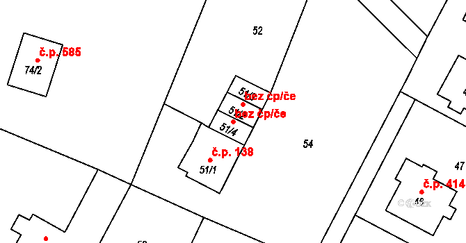 Petrovice u Karviné 48693821 na parcele st. 51/4 v KÚ Petrovice u Karviné, Katastrální mapa