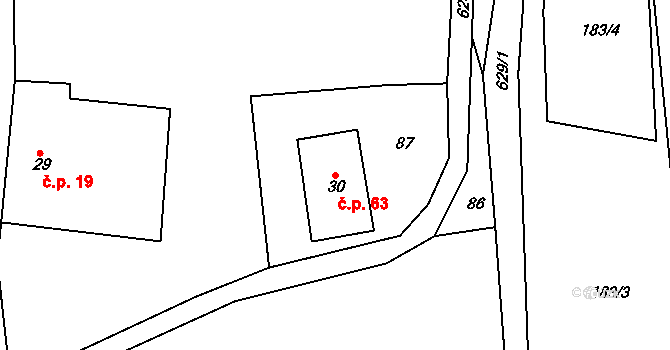 Trpín 49497821 na parcele st. 30 v KÚ Hlásnice, Katastrální mapa