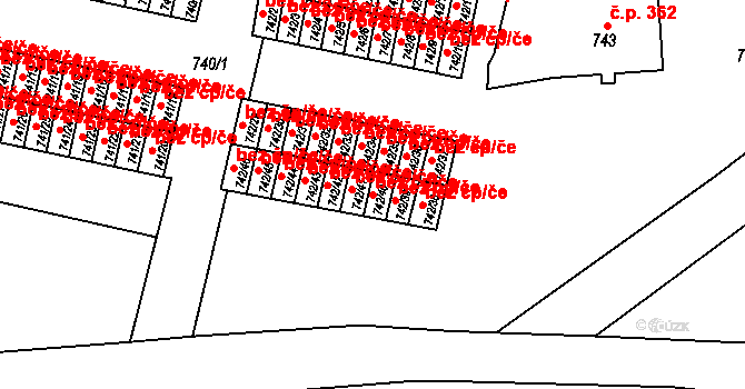 Sokolov 49549821 na parcele st. 742/40 v KÚ Sokolov, Katastrální mapa