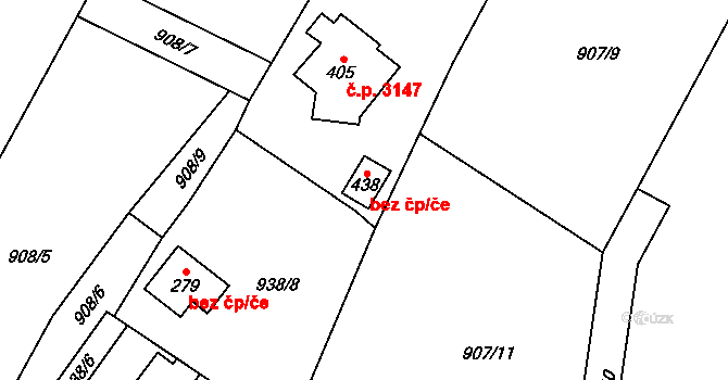 Šumperk 49665821 na parcele st. 438 v KÚ Horní Temenice, Katastrální mapa