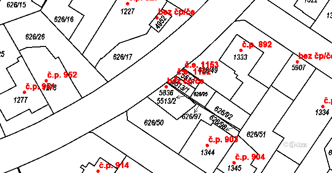 Rakovník 93237821 na parcele st. 5836 v KÚ Rakovník, Katastrální mapa