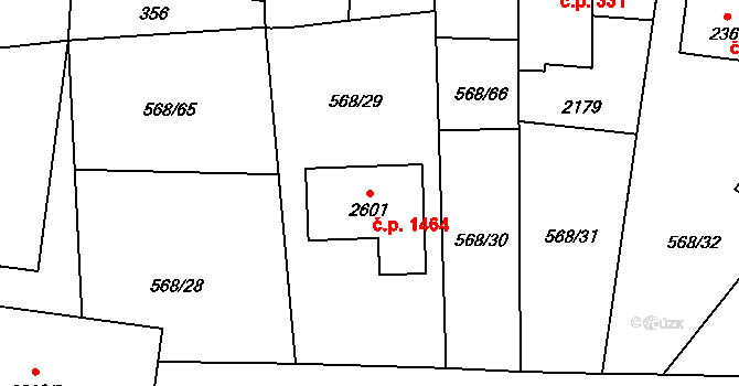 Třebechovice pod Orebem 1464 na parcele st. 2601 v KÚ Třebechovice pod Orebem, Katastrální mapa