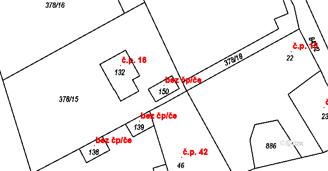 Dublovice 106155822 na parcele st. 150 v KÚ Chramosty, Katastrální mapa