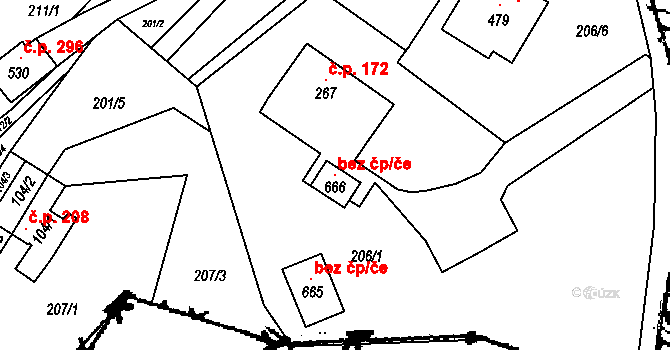 Kašava 120295822 na parcele st. 666 v KÚ Kašava, Katastrální mapa