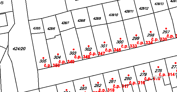 Lány 347, Svitavy na parcele st. 302 v KÚ Čtyřicet Lánů, Katastrální mapa