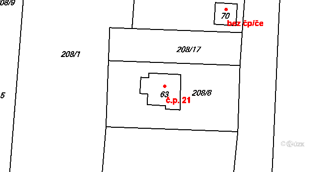 Vlásenice-Drbohlavy 21, Pelhřimov na parcele st. 63 v KÚ Vlásenice-Drbohlavy, Katastrální mapa