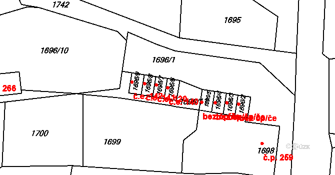 Rumburk 1 140, Rumburk na parcele st. 1696/6 v KÚ Rumburk, Katastrální mapa