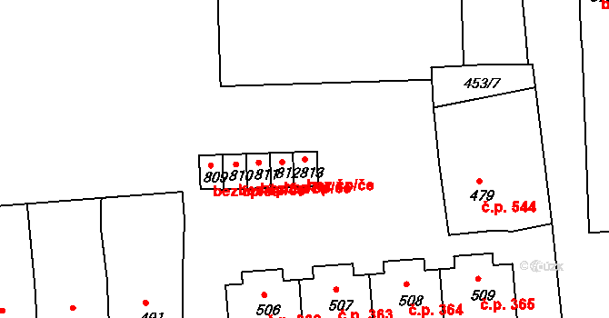 Benešov nad Ploučnicí 40678822 na parcele st. 813 v KÚ Benešov nad Ploučnicí, Katastrální mapa