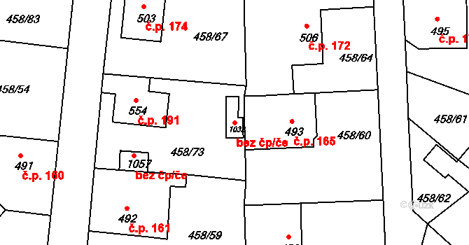 Jílové 40707822 na parcele st. 1032 v KÚ Jílové u Děčína, Katastrální mapa
