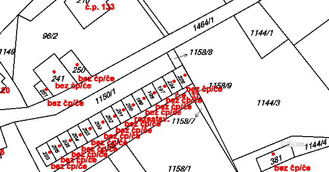 Chrastava 40794822 na parcele st. 197 v KÚ Horní Chrastava, Katastrální mapa