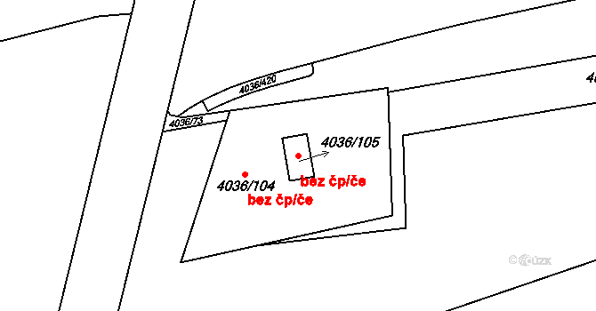 Praha 42443822 na parcele st. 4036/105 v KÚ Horní Počernice, Katastrální mapa