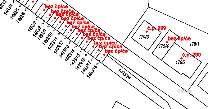 Dýšina 42721822 na parcele st. 1493/18 v KÚ Dýšina, Katastrální mapa