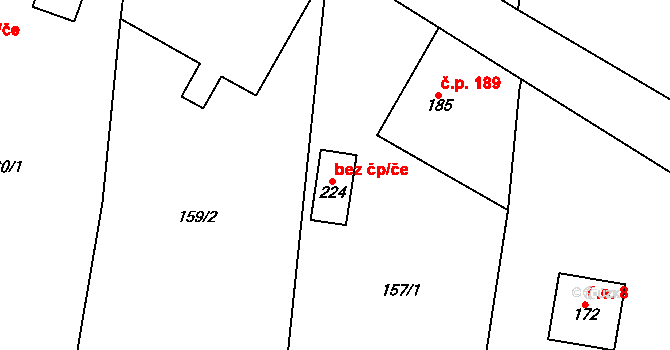 Šubířov 42825822 na parcele st. 224 v KÚ Šubířov, Katastrální mapa