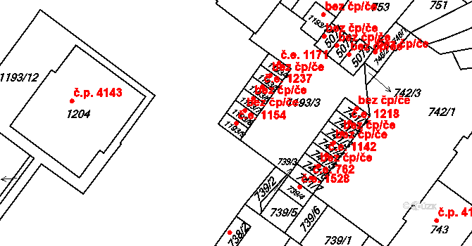 Chomutov 43033822 na parcele st. 1193/9 v KÚ Chomutov II, Katastrální mapa