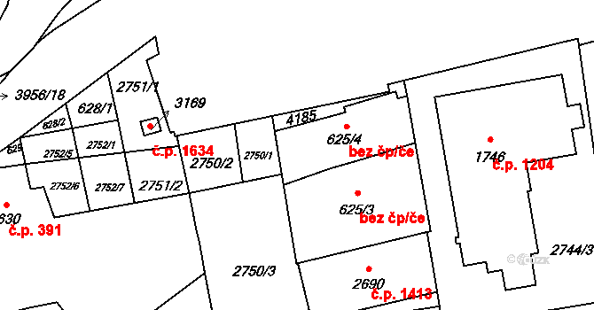 Lipník nad Bečvou 43855822 na parcele st. 625/2 v KÚ Lipník nad Bečvou, Katastrální mapa