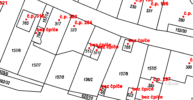 Hostomice 45064822 na parcele st. 511 v KÚ Hostomice nad Bílinou, Katastrální mapa