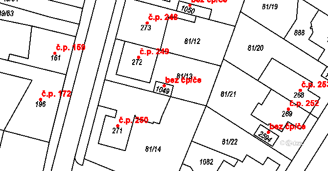 Kralupy nad Vltavou 45388822 na parcele st. 1049 v KÚ Lobeček, Katastrální mapa