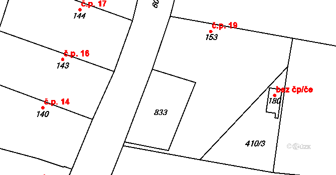 Rožďalovice 46430822 na parcele st. 146 v KÚ Ledečky, Katastrální mapa