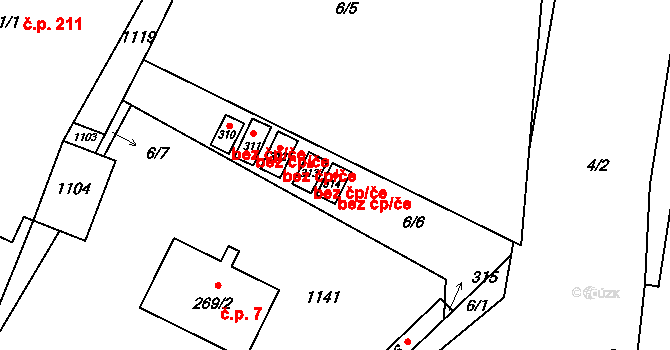 Černuc 48316822 na parcele st. 314 v KÚ Černuc, Katastrální mapa