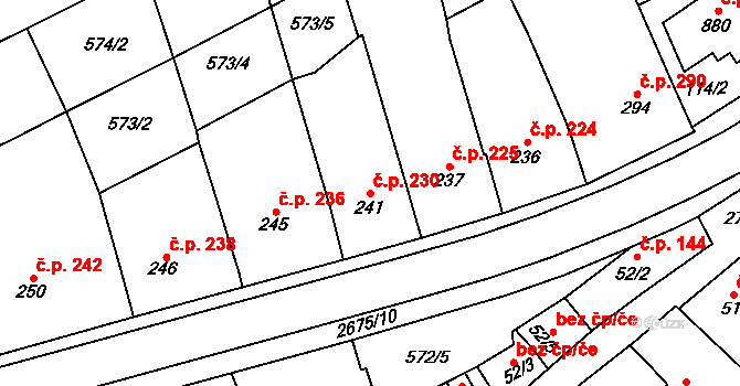 Zlechov 230 na parcele st. 241 v KÚ Zlechov, Katastrální mapa