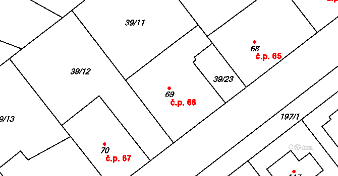 Chacholice 66, Chrast na parcele st. 69 v KÚ Chacholice, Katastrální mapa