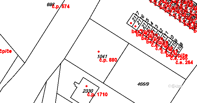 Slaný 880 na parcele st. 1041 v KÚ Slaný, Katastrální mapa