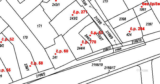 Sobotka 770 na parcele st. 244/4 v KÚ Sobotka, Katastrální mapa