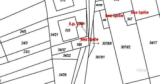 Dražovice 119813823 na parcele st. 568 v KÚ Dražovice, Katastrální mapa