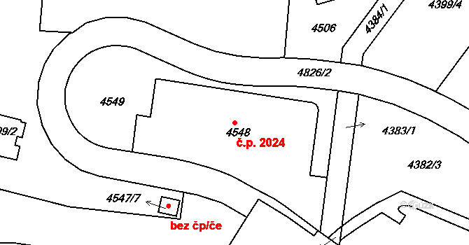 Smíchov 2024, Praha na parcele st. 4548 v KÚ Smíchov, Katastrální mapa