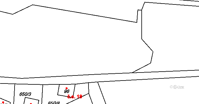 Rudník 18 na parcele st. 96 v KÚ Bolkov, Katastrální mapa