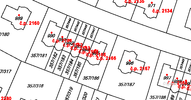 Hostivice 2166 na parcele st. 995 v KÚ Litovice, Katastrální mapa