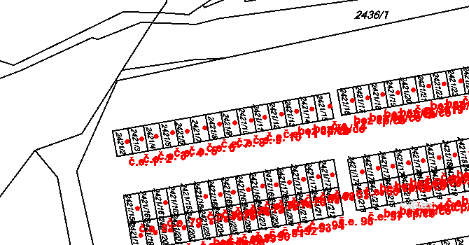 Nouzka 8, Vyškov na parcele st. 2421/9 v KÚ Vyškov, Katastrální mapa