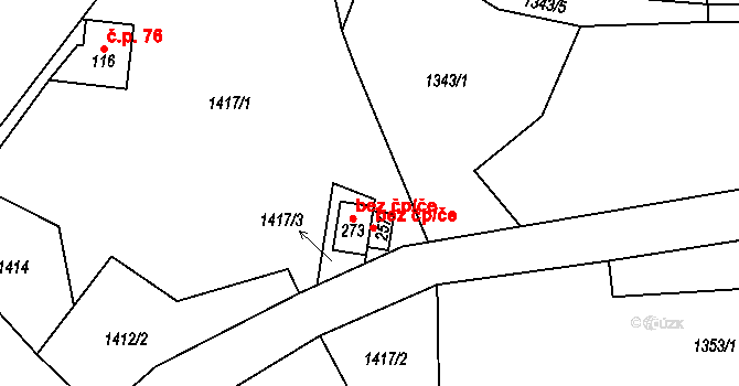 Jablonec nad Jizerou 38512823 na parcele st. 273 v KÚ Bratrouchov, Katastrální mapa