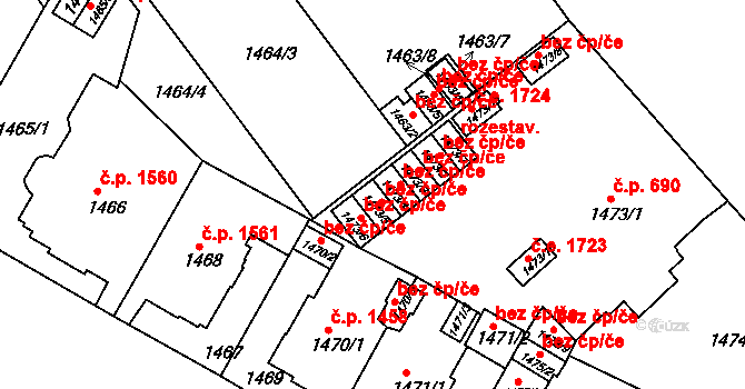 Teplice 39154823 na parcele st. 1473/5 v KÚ Teplice, Katastrální mapa