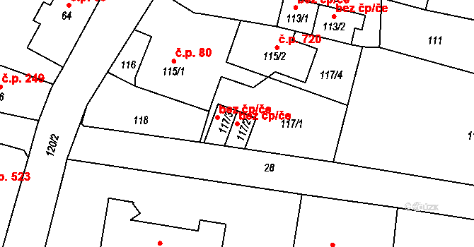 Hrádek nad Nisou 40808823 na parcele st. 117/2 v KÚ Hrádek nad Nisou, Katastrální mapa