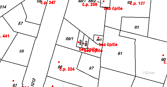 Liberec 40814823 na parcele st. 89/3 v KÚ Horní Růžodol, Katastrální mapa