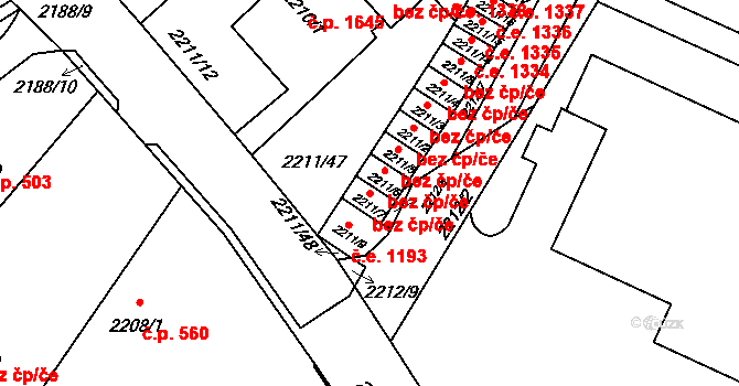 Litoměřice 41074823 na parcele st. 2211/7 v KÚ Litoměřice, Katastrální mapa