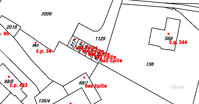 Hrochův Týnec 42376823 na parcele st. 625 v KÚ Hrochův Týnec, Katastrální mapa