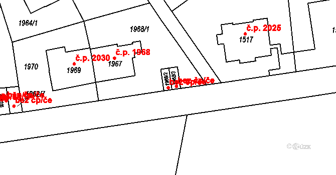 Praha 42602823 na parcele st. 1968/2 v KÚ Smíchov, Katastrální mapa