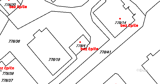 Jablonec nad Nisou 44216823 na parcele st. 778/4 v KÚ Rýnovice, Katastrální mapa