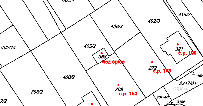 Poteč 44662823 na parcele st. 368 v KÚ Poteč, Katastrální mapa