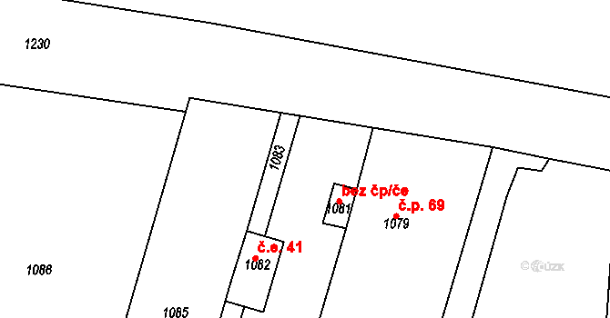 Bílovice-Lutotín 47636823 na parcele st. 1080 v KÚ Bílovice, Katastrální mapa