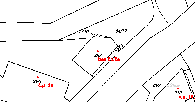 Opatovice nad Labem 49181823 na parcele st. 333 v KÚ Opatovice nad Labem, Katastrální mapa