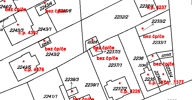 Chomutov 80273823 na parcele st. 2237/3 v KÚ Chomutov II, Katastrální mapa